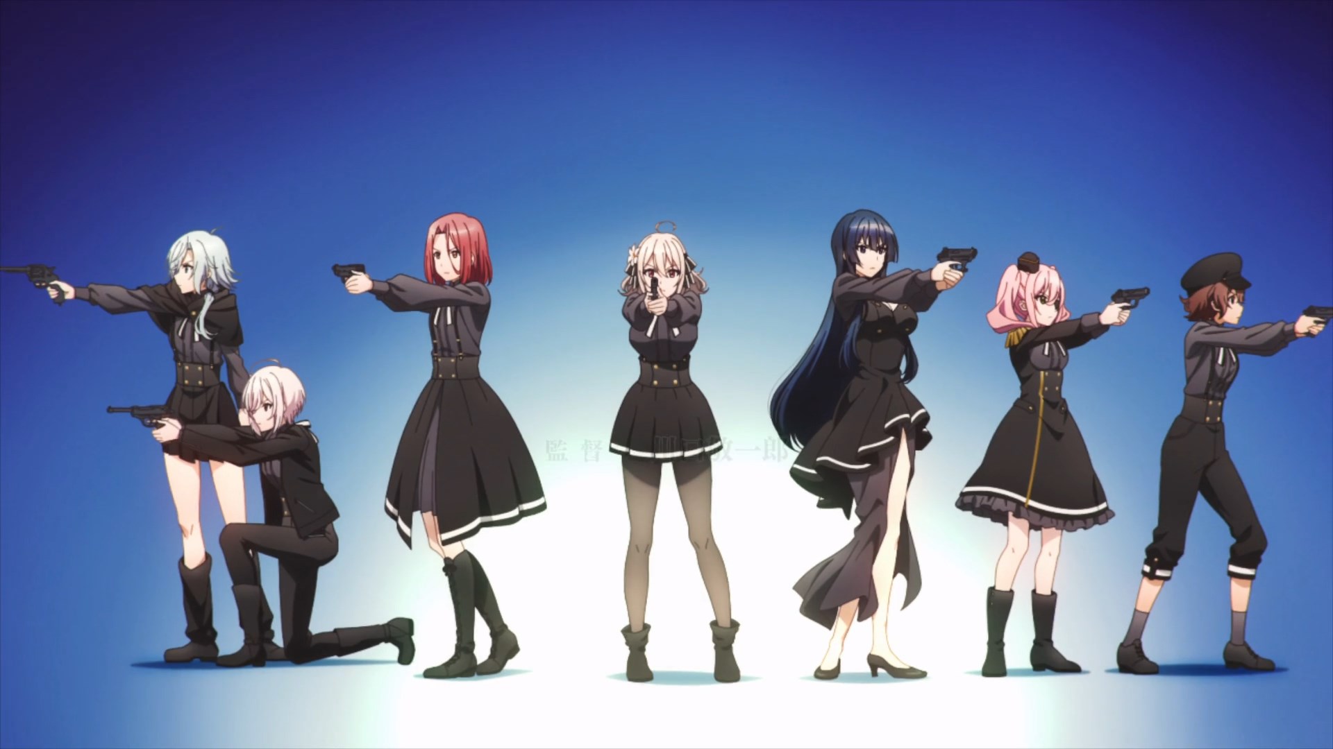 The seven spies looking like they stepped out a Key visual novel